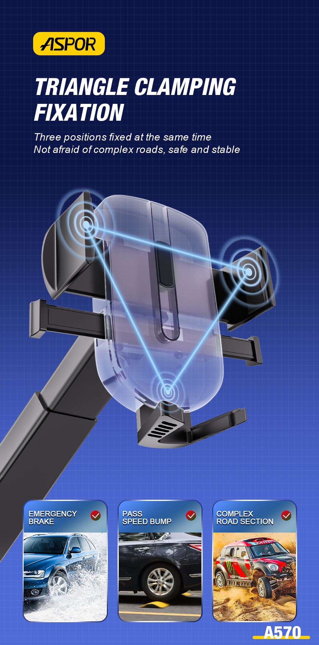 Aspor A570 Car Phone Holder Car Phone Bracket in Sri Lanka | ido.lk