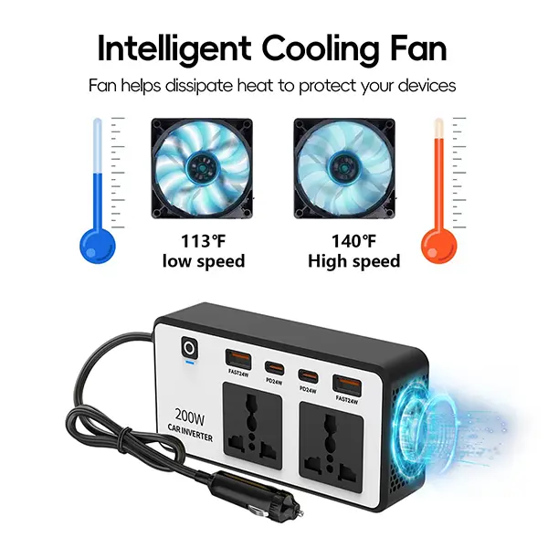 200W Car DC Power Inverter 12V to 220V AC Inverter - ido.lk