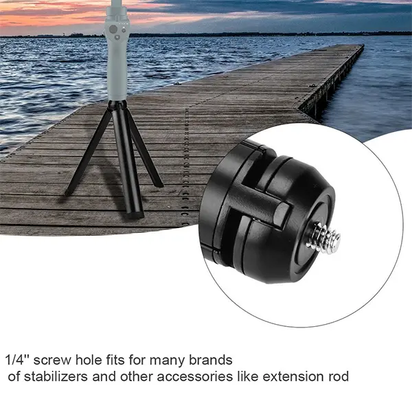 Mini Standing Mini Tripod Stand for Selfie Stick, Compact Desktop Tabletop Stand - ido.lk