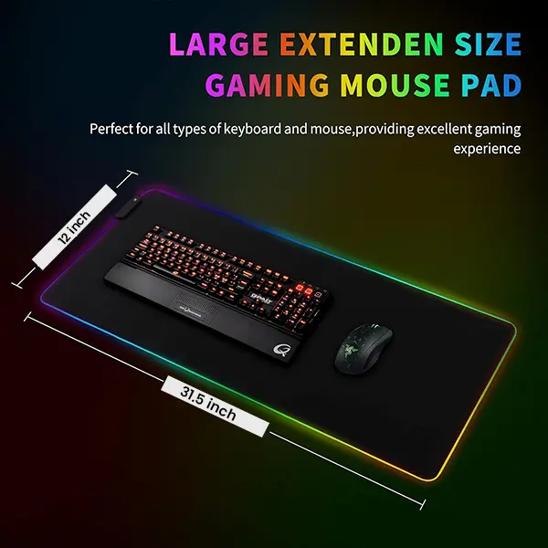 Rgb Racing Mat RGB Gaming Mouse Pad Mat 31.5in x 12in XL Size - ido.lk