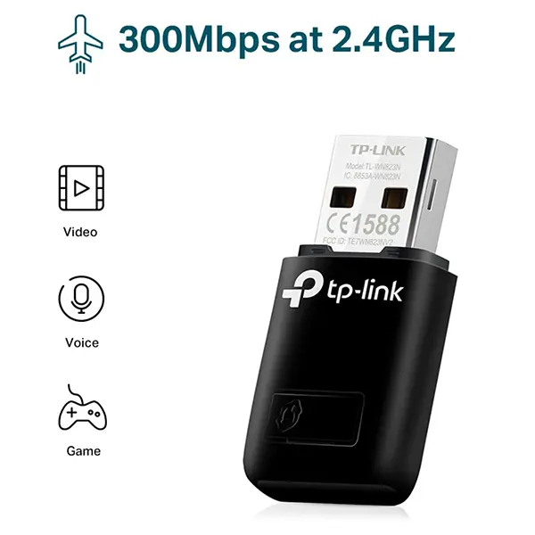 Clé WiFi TP-Link N300 (TL-WN725N) - Mini Adaptateur USB, Neuf Sous Blister